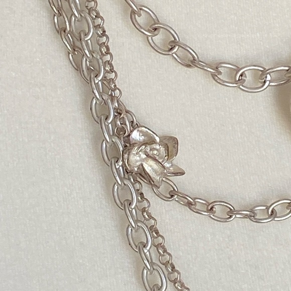 Silver Boho 4 Strand Large Charm Necklace - Picture 7 of 9